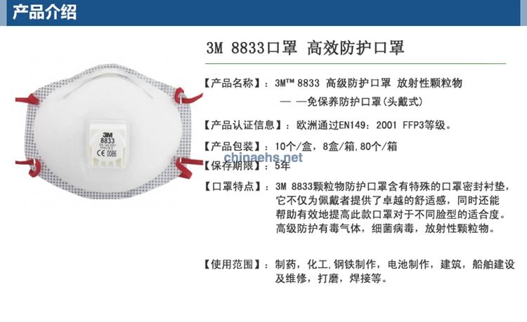 3M 8205CN防塵防霧霾顆粒物N95防護口罩