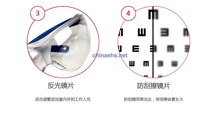 3M 10436中國款流線型防護眼鏡（戶內/戶外鏡面反光鏡片，防刮擦）