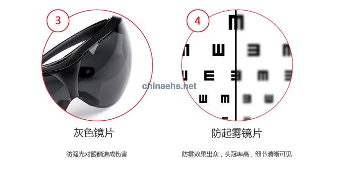 3M 10435 中國(guó)款流線型防護(hù)眼鏡（灰色鏡片，防霧）